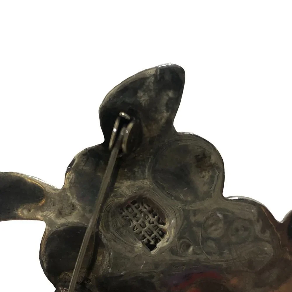 VINTAGE‎ Sterling Silver Grapes Brooch Stacking Dimensional 2
